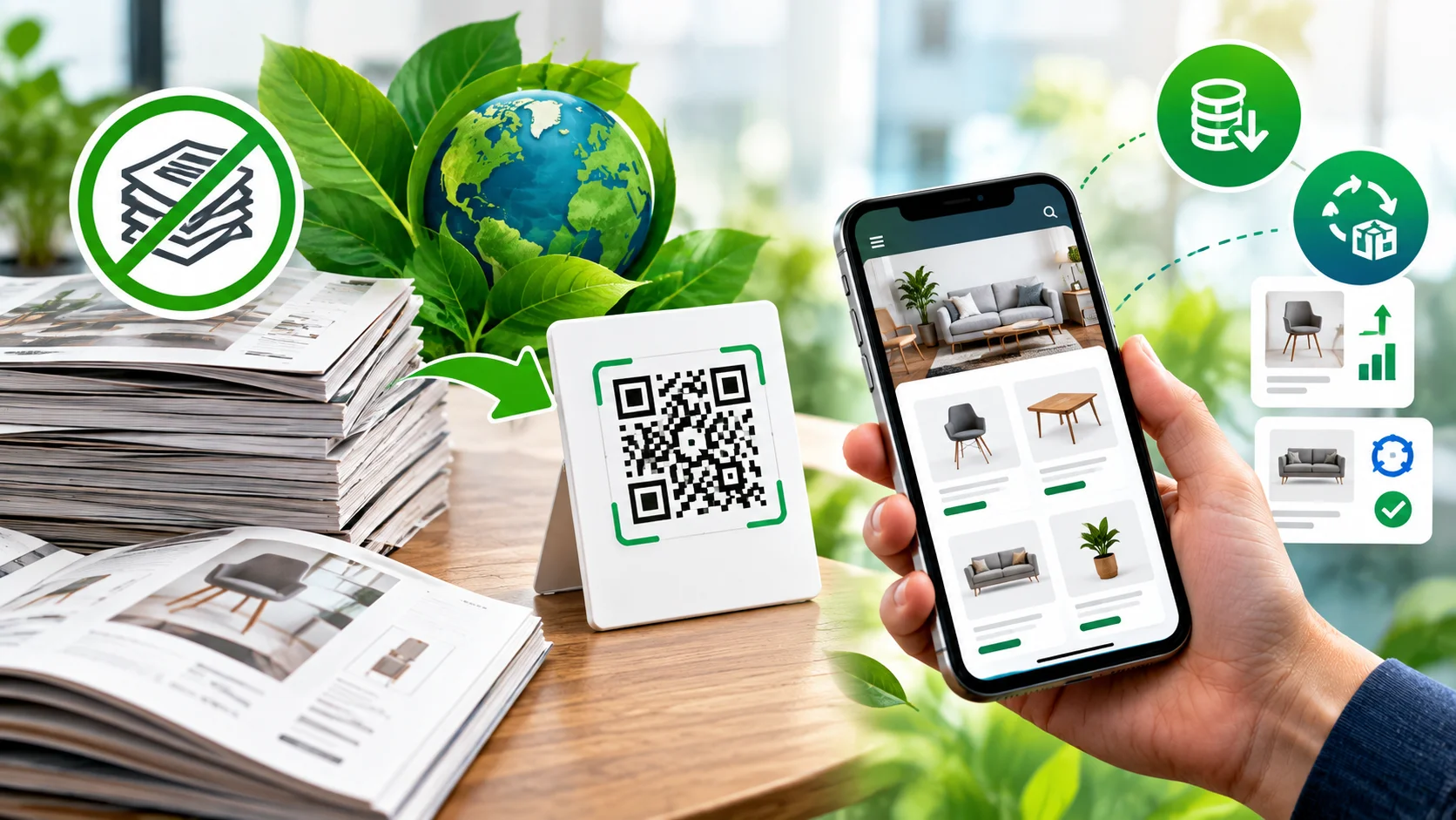 El impacto ecológico de sustituir catálogos por QR