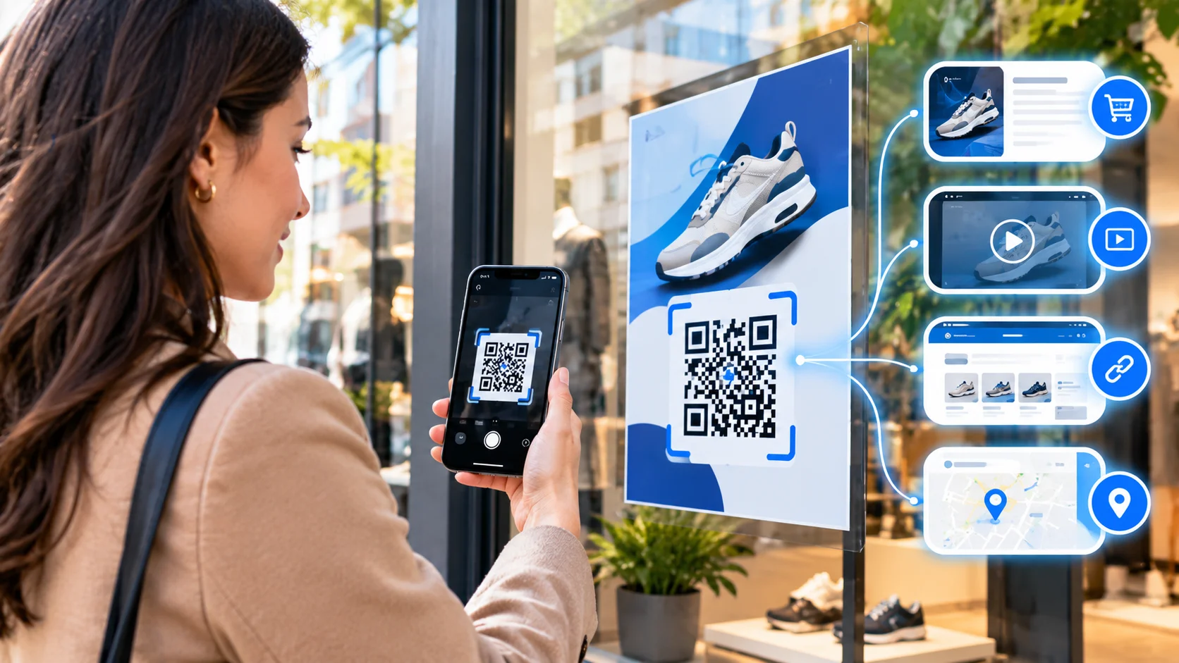 Llamadas a la acción para códigos QR en escaparates