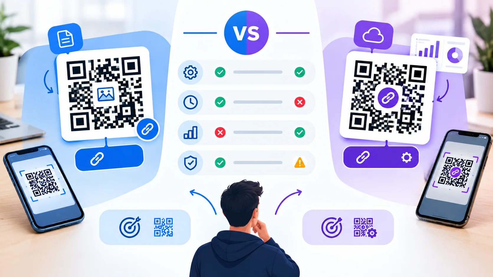 QR dinámicos vs. estáticos: diferencias y cuándo elegir cada uno